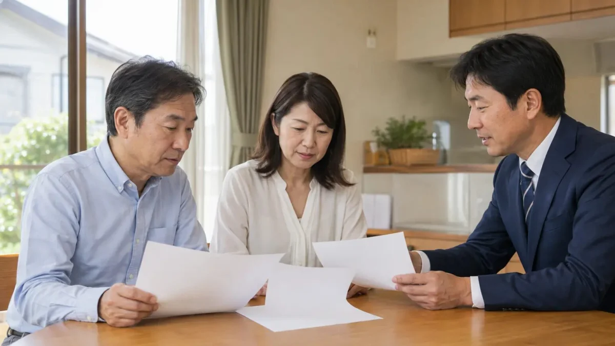 年最新】筑紫野市の住宅の複数の売却案を比較する家族