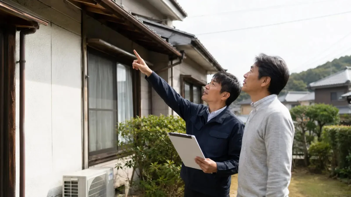 空き家の状態と売却方法を不動産担当者と確認する所有者